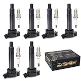Set of 6 Ignition Coil Pack and Spark Plugs Fits for Lexus ES300 RX300 Toyota Sienna Avalon Camry Highlander 1999 2000 2001 2002 2003 2004 2005 2006 2007 Spark Plugs Coil Packs 3.0 V6 Replaces UF267