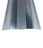 Extra Wide Carpet Cover Strip - 61mm Width - 3ft (0.9metre) Length - Threshold Trim Strip Metal Door Bar - Grey - Cover Damage Carpets - Grey - by Grandismo