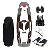 QQCHGOL High-Speed Electric Surfboard 12/15 KW Water Jet Surf Board, Max-Speed of 55/60 KM/h, Battery Life of 50-100/60-120 Min, IP67 Waterproof, Competition-Grade Hydrofoil Board for Adult (White)