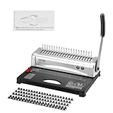 VEVOR Binding Machine, Comb Binding Machine 21-Holes Binding 450 Sheets, Book Binder Machine with 100 PCS 3/8'' Comb Binding Spines, for Letter Size, A4, A5