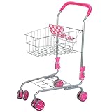 BiBi Doll Kids Shopping Trolley With Doll Seat In Pink - Toy Grocery Cart For Kids Toy Shop