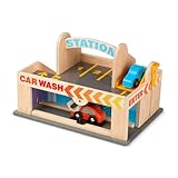 Melissa & Doug Service Station Parking Garage | Wooden Vehicle | Pretend Play | 3+ | Gift for Boy or Girl