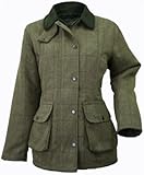Wood Green - Ladies Tweed Shooting/Hunting Jacket (12, Beige/Pink)