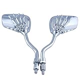 Universal Fit 10mm 8mm Thread Bolts Chrome Plated Skull Skeleton Claw Side Mirrors For Suzuki Honda Kawasaki Yamaha Victory Motorcycle Moto Bike Cruiser Chopper