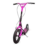 Zinc Radikal BMX Scooter for Kids Ages 6+ – 12 Inch Big Wheel Stunt Scooters with 360 Degree Handlebar Spin, Front & Rear Brakes, Steel Frame, Off-Road Tyres, Pink