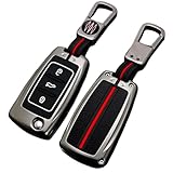 Happyit Zinc Alloy Car Key Cover Case fit for Volkswagen VW Bora Beetle Tiguan Polo Passat B5 B6 MK5 6 Jetta Golf 6 3 Buttons 360° Water Proof Protect with Fluorescence (Matt Color)