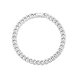 Philip Jones Men's 6mm Stainless Steel 7.5 Inch Curb Chain Bracelet