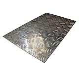 Aluminium 5 Bar Checker Plate | 250 x 500mm (25 x 50cm) Aluminum Metal Chequer Plate Sheet Plate Kick Plate (1.5mm 250 x 500mm Panel x 1 Pack)