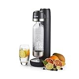 GEEPAS Sparkling Water Maker with 900ml Bottle | Soda Maker, Soda Machine for Fizzy Drinks Machine Home Carbonator, Quick Connect Co2 Gas Bottle (Not Included) | Black