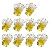Toddmomy Home Decor 10pcs Mini Beer Cup Mini Beer Steins Mug Beer Tasting Glasses Cups for Miniature Accessories Kids Toys