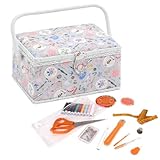 Hobby Gift Filled Sewing Box - Craft & Hobby Storage, Sewing Basket with 94 Piece Sewing Kit Included, Medium, Homemade, 18.5 x 25.5 x 14.5cm