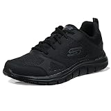 Skechers Men's Track-SYNTAC Sneaker, Black Leather Mesh Black Trim, 9 UK
