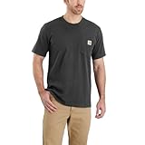 Carhartt Men's Relaxed Fit Heavyweight Short-Sleeve K87 Pocket T-Shirt, Carbon Heather, L