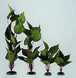 Finest-Filters Red Green Silk Aquarium Fish Tank Plant Decoration Ornament Large Aquarium Plants (30cm Green Red Silk)