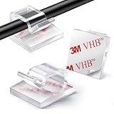 KGROTE 60Pcs Outdoor Light Hooks, Adhesive Fairy Light Clips, Sticky Cable Organizer Holder, Indoor Light Clips for Hanging Christmas Lights, Wall Cable, String Lights, Decorations (Clear, Small)