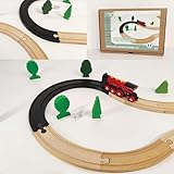 Quoti3d Wooden Train Track Set - Pack of 10084 Close-Turn Tracks, Compatible with Brio, IKEA, Lidl, etc. - Ages 3+
