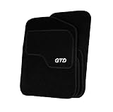 Tailor Fitted Black Classic Car Mats with GTD Logo & Black Solid for Volkswagen Golf (MK7) 2013-2018 PN.SFP-SSQGTD42