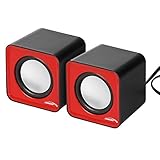 Audiocore AC870 6W USB Cube Portable Bookshelf Speakers PC/Laptop/Tablet (Red)