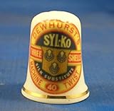 Birchcroft Porcelain China Collectable Thimble - Dewhurst Sylko Sewing Thread