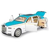 TGRCM-CZ 1:24 Rolls-Royce Phantom Model Car, Zinc Alloy Pull Back Toy Diecast Toy Cars with Sound and Light for Kids Boy Girl Gift(Blue)
