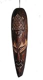 One World is Enough 51cm African Style Indigenous Borneo Tribal Long Hand Carved Wooden Tribal Mask - Fair Trade