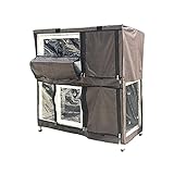 BUNNY BUSINESS 41" 2-Tier Double Decker Rabbit/Guinea Pig Hutch Hutches with Sliding Trays & Ramp HUTCH AND COVER PACKAGE (GREY + COVER)