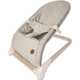 Bubba Bear Baby Bouncer, Foldable Rocking Chair with Seat, Newborn to Toddler, 0+ Months (Beige)