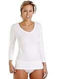 La Marquise Ladies Multipack Two Thermal Vests Cotton Rich Long Sleeve WAM Stretchy (10/12, White)