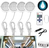 JUTTAUTO Interior LED Spot Light 12V 3W Recessed Ceiling Downlight For T4 T5 Camper Van, Lorry, Caravan, Motorhome, Boat, Bus (4 Lights)