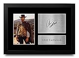 HWC Trading FRAMED Clint Eastwood Gift Signed A4 Printed Autograph The Good, The Bad & The Ugly Gifts Print Photo Picture Display