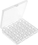 BANSHAN 25 Compartment Plastic Bobbin and Spool Storage Case – Organiser Box for Craft Accessories - Bobbins, Needles, Stickers, Pins, Embroidery Floss, Fabric and Sewing Thread