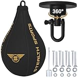 Stealth Sports Speed Ball Boxing – MMA Speed Bag & Hanging Swivel Kit for Boxing Training – Punching Bag for Muay Thai, Kickboxing, Martial Arts, Reflex and Speed Training Striking Bag