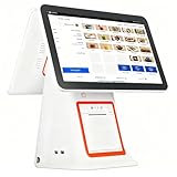 JIANGYUXINLI Dual Screen Touch Screen Cash Register POS System | All-in-One Till | 15.6 Inch Touch Screen Built-in Printer | Supports 30+ Languages | for Retail, Catering Establishment