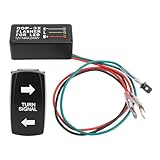 ON Off ON Turn Rocker Switch, LED Indicator Easy Wiring ATV UTV RV Vehicle Off Road Pickup Tractor Boat Motorcycle with Flasher