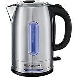 Russell Hobbs Electric Kettle (For Hot Water, Tea or Coffee, 1.7L, Brushed stainless steel, Quiet boil technology, Rapid Boil, Perfect pour) Quiet Boil 26300