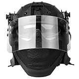 SIANKO Military Anti-Riot Tactical Helmet Set,With Steel Mesh Mask,Goggles,Ear/Neck Module SWAT Airsoft Wargame All in one Full Head Protection Gear