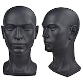 Ba Sha Black Glossy Professional Male Mannequin Head for Display Headset, Headphone, Game Console, Hats, Wigs Jewellery