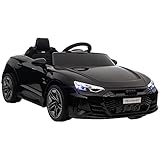 HOMCOM Audi RS e-tron GT Licensed Electric Car for Kids, 12V Battery Powered Electric Ride on Toy with Remote Control Music, Suspension Wheels, Soft Start, for 3-5 years, Black