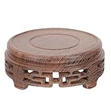 TOPBATHY Chicken Wenge Tea Set Stand Wooden Base for Teaware Display Small Round Tray 4.13 X 4.13 X 1.57 Inches Home Decor for Flower Pots and Vases