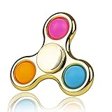 Chrome Poppet Simple Rotation Sensory Spinner, Pop it Poper Spinner Metallic Gold Hand Toy Brain Development Gift for Kids
