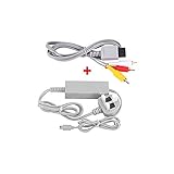CHILDMORY AC Power Adapter Power Supply With AV Audio Video Cable Cord for Wii U Gamepad Console System