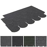 FUKEA Asphalt Roof Shingles-18pcs/2.61sqm Shingles Self-Adhesive Sheds Roofing Felt Shingles Tiles Thermal Insulation Roof Felt for Sheds for Most Rooftop, Fish-Scale, Ancient Black