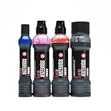 Grog BPI Buff Proof Ink Mop Marker Bundle, Pack of 4 Gloss Multi Color & Tip Graffiti Art Drawing Pens, Fade Resistant Round Nib
