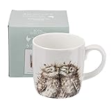 Portmeirion Home & Gifts MMMR4020-XD Wrendale The Twits (Owl) Single Mug, Bone China, Multi-Colour, 9.2 x 12.5 x 9.3 cm