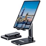 Gritin Tablet Stand, Adjustable Tablet Holder - Foldable Desktop Tablet/Phone Stand Holder Super Stable Compatible with New iPad 12.9, 11, 10.5, 9.7 Air mini 2 3 4 and All 4.7-13" Tablets