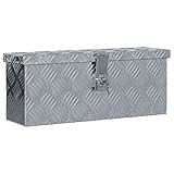 vidaXL Silver Aluminium Box | Lightweight, Portable Storage & Transport Solution - Lockable and Easy to Clean - 48.5x14x20 cm