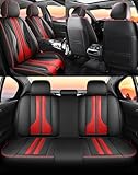 NOBQUA Car Seat Covers Premium Waterproof Leather Cushion, Universal Accessories Fit SUV Truck Sedan, Automotive Vehicle Auto Interior Protector Full Set, 5 Seat Front and Rear Car Seat Cover Sets
