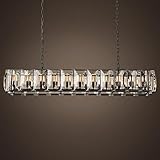 Chandelier Light, Cube Crystal Hanging Light, Neoclassical Luxury Retro Chandelier, for Bedroom, Living Room, Office, Corridor, Hotel, Rectangular Dining Room Bar Ceiling Lighting