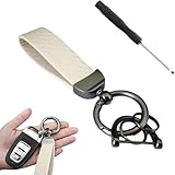 QSNZNB Car Keychain,Compatible with Smart 451 Brabus Smart 453,stylish accessory,Beige