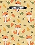 Notebook: Lined Notebook Journal (College Ruled Paper) - fox Pattern, Cover Composition Notebook - 100 Pages - 8.5 x 11 inches
